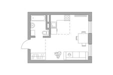 Планировка квартиры студии, 25,19 м2