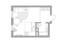Планировка квартиры студии, 27,17 м2