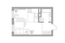 Планировка квартиры студии, 24,54 м2
