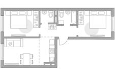 Планировка 3-комнатной квартиры, 52,09 м2