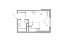 Планировка квартиры студии, 22,04 м2