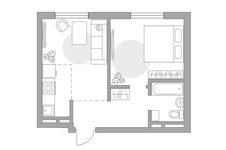 Планировка 2-комнатной квартиры, 40,79 м2