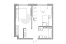 Планировка 2-комнатной квартиры, 35,44 м2