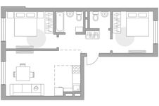 Планировка 3-комнатной квартиры, 52,08 м2