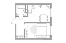 Планировка 2-комнатной квартиры, 35,45 м2