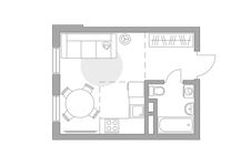 Планировка квартиры студии, 24,23 м2