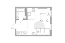 Планировка квартиры студии, 32,54 м2
