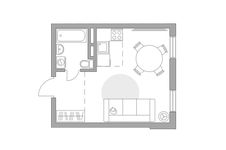 Планировка квартиры студии, 27,39 м2