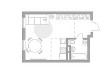 Планировка квартиры студии, 30,72 м2