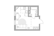 Планировка квартиры студии, 25,81 м2