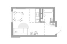 Планировка квартиры студии, 27,35 м2