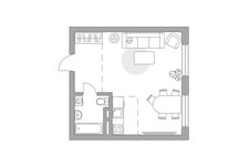 Планировка квартиры студии, 32,81 м2