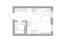 Планировка квартиры студии, 23,97 м2