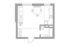 Планировка квартиры студии, 32,33 м2