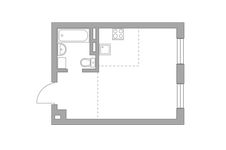 Планировка квартиры студии, 26,18 м2