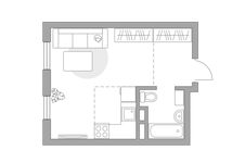 Планировка квартиры студии, 27,18 м2