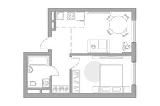 Планировка 2-комнатной квартиры, 39,07 м2