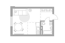 Планировка квартиры студии, 27,12 м2