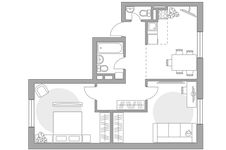 Планировка 3-комнатной квартиры, 62,79 м2