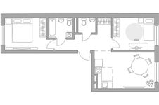Планировка 3-комнатной квартиры, 52,13 м2