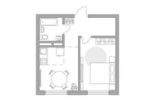 Планировка 2-комнатной квартиры, 34,88 м2