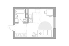 Планировка квартиры студии, 25,32 м2