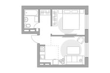 Планировка 2-комнатной квартиры, 34,9 м2