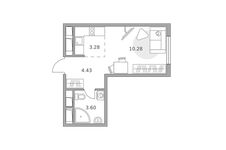Планировка квартиры студии, 21 м2