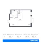 Планировка квартиры студии, 25,8 м2