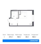 Планировка квартиры студии, 21,75 м2