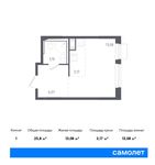 Планировка квартиры студии, 25,8 м2