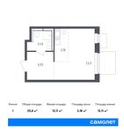 Планировка квартиры студии, 25,8 м2