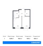 Планировка 1-комнатной квартиры, 32,38 м2