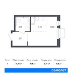 Планировка квартиры студии, 21,75 м2