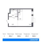 Планировка квартиры студии, 25,8 м2
