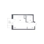 Планировка квартиры студии, 22,41 м2