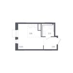 Планировка квартиры студии, 21,72 м2