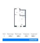Планировка квартиры студии, 21,78 м2