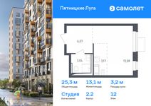 Планировка квартиры студии, 25,3 м2