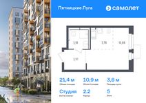 Планировка квартиры студии, 21,4 м2