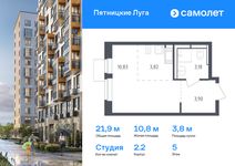 Планировка квартиры студии, 21,9 м2