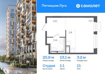 Планировка квартиры студии, 25,8 м2
