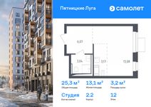 Планировка квартиры студии, 25,3 м2