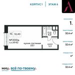 Планировка квартиры студии, 32,4 м2