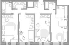 Планировка 4-комнатной квартиры, 93,8 м2