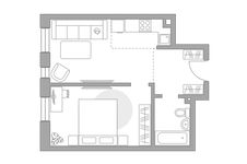 Планировка 2-комнатной квартиры, 37,8 м2