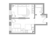 Планировка 2-комнатной квартиры, 35,9 м2