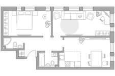 Планировка 3-комнатной квартиры, 65,9 м2