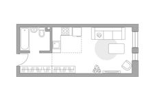 Планировка квартиры студии, 26,9 м2
