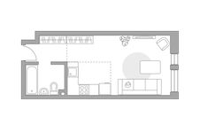 Планировка квартиры студии, 25,8 м2